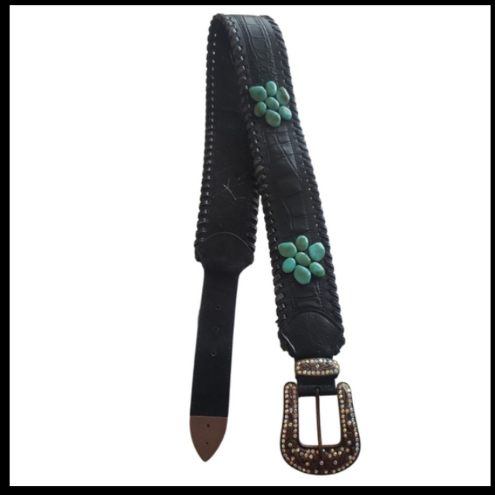 Vintage Boho Handmade Gneune Leather 6031 ML. Women's Belt.